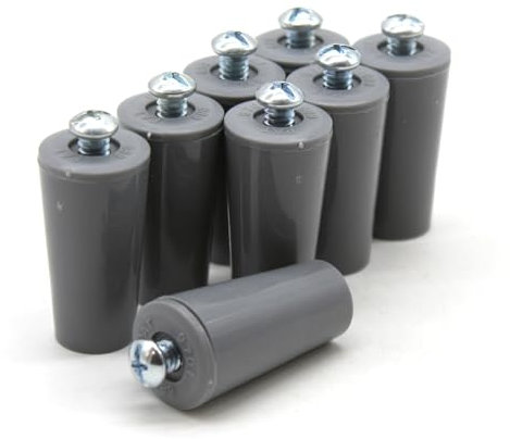 DOJA Barcelona | Rolladenstopper | Packung mit 8 Stück | Jalousie Stopper Grau | Länge 60mm | PVC | Rollo Ersatzteile | Jalousien Zubehör| Jalousie-Anschlagpuffer | Anschlagstopper für Rollladen