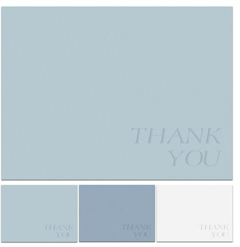 BIROYAL 12 Dankeskarten Set, Blanko Danke Karte für Geburtstag, Abschied, Dankeschön (Eltern, Freunde, Kollegen, Lehrer)– Inkl. 12 Umschläge & Goldene Aufkleber für Büro, Schule & Feiern​