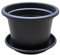 teramico Lot de 4 Pots de Fleurs Ronds en Plastique avec Soucoupe - Différentes Tailles - Anthracite, Terre Cuite et Taupe - Diamètre 50 cm