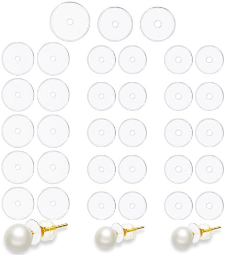 NISENTIA Anti Wildfleisch Disc, 30 Stück Wildfleisch Piercing, No Pull Piercing Disc, Wildfleisch Disc für Stabilisieren Ohrringe Stopper 7mm/9mm