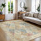 BEIMO Waschbarer Rutschfester Teppich 200x290 cm, Extra Großer Vintage Boho Stil, Leichte und Farbechte Matte, Strapazierfähiger Bodenläufer für Wohnzimmer, Esszimmer und Stark Beanspruchte Bereiche