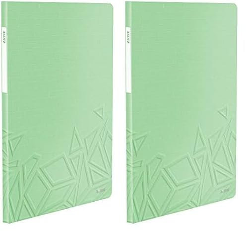 Leitz Urban Chic Sichtbuch in A4 Format, 20 Klarsichthüllen für 40 Blatt, Grün, 46510050 (Packung mit 2)