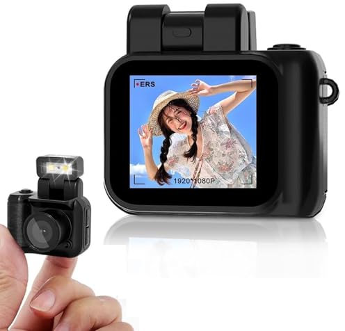MENDUNER Mini Digital Camera with LCD Screen, 1080P Portable CMOS Video Recorder Compact Vintage Camcorder with Flash Light (with 32G Small Memory Card)