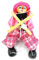 Lustige Farbenfrohe Pull -String -Puppen -Vintage Clown Holz Marionette Handwerk Spielzeug Joint Aktivität Doll Geschenke (PINK)
