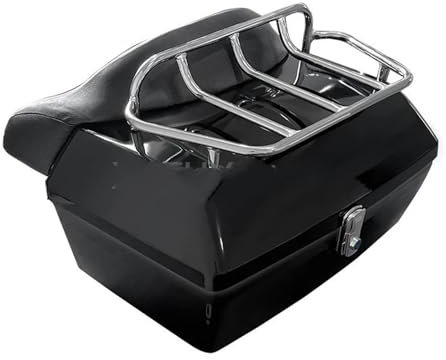 DGOINGPI Motorrad Box 48L Motorradkoffer Helmbox Heckaufbewahrungsbox Universal Top Gepäck Werkzeugkoffer mit Rückenlehnenpolster für Roller Motorrad Top-Case