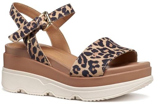 Geox Damen D Gardenia C Wedge Sandal, Natural, 41 EU