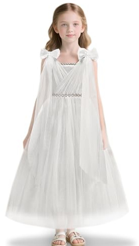 YYSSNM Weißes griechisches Prinzessinnenkleid für Mädchen, Kostüm mit langem, rückenfreiem, weißem Kleid