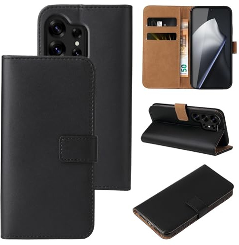 LBH Handyhülle für Samsung Galaxy S26 Ultra mit Karten- und Geldfach Smartphone Hülle mit Standfunktion Flip Case Wallet Schutzhülle Magnetverschluss Schwarz