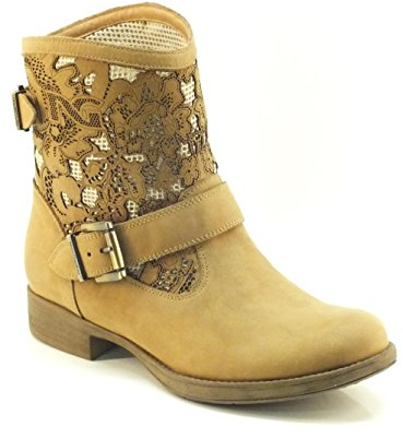 Nero Giardini Tronchetti Donna in Nabuk laserato Colore Cuoio (Taglia 36)