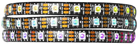 BTF-LIGHTING 1M 60 LEDs/Pixels/m WS2812B Schwarz PCB RGB adressierbare Strip Streifen mit 5050 SMD LEDs Wasserdicht IP65