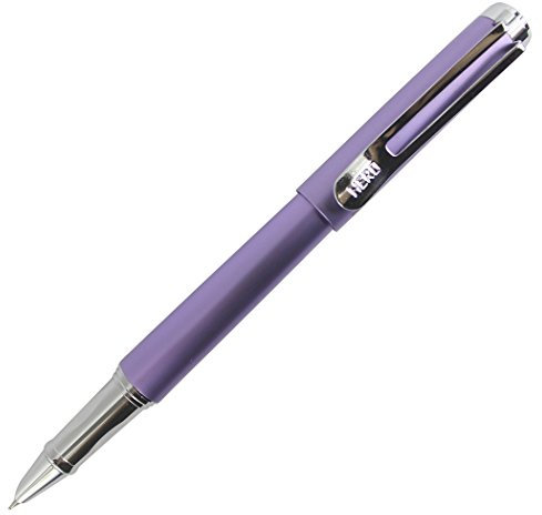 Gullor Hero Simple and Elegant Fountain Pen, Bright Color, Silver Trim, Hidden Nib, Purple