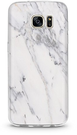 Trendario Handyhülle für Samsung Galaxy S7 Edge (Marmor Weiss) - Hülle - Schutzhülle mit Motiv - TPU Silikon Hülle - Case - Cover - Schale - Backcover - Handytasche