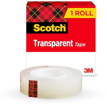 Scotch Transparent Tape, 1 Core, 3/4 x1296, Sold as 1 Roll