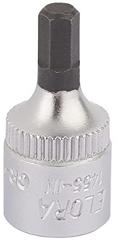 Draper 11125 Elora Hexagon Screwdriver Socket, 1/4 Square Drive, 4mm
