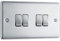 BG Electrical Vierfach-Lichtschalter, poliertes Chrom, 2-Wege, 10AX