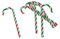 Set of 6 Candy Cane Christmas Tree Decorations - Red, Green & White (13cm)