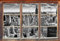 Stil.Zeit Monocrome, New York bei Tag Fenster im 3D-Look, Wand- oder Türaufkleber Format: 92x62cm, Wandsticker, Wandtattoo, Wanddekoration