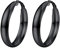 PROSTEEL Damen Ohrringe 40mm schwarz Edelstahl Creolen Hoop Earrings Glänzend Blatt Design Groß Kreis Ohrringe Modeschmuck für Jahrestag Muttertag Weihnachten Valentinstag