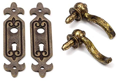 MyTinyWorld Antique Brass Lever Door Handle and Plate