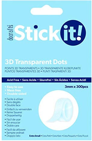 Stick It! 3D Transparent Extra Small Dots 3mm - 300pcs