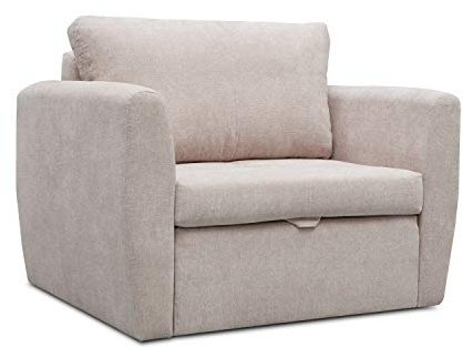 mb-moebel Schlafsessel mit Schlaffunktion Gästebett Klappsofa mit Bettfunktion mit Bettkasten Couch Schlafcouch klein Mini Sofa Sessel Salon Jugendzimmer Kindersofa 110x90x90cm SARA (Cappuccino)