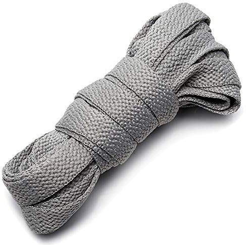 ANUFER Piatto 9mm Largo Colorato Lungo Lacci delle Scarpe per Scarpe Sportive Stivali P11 Grigio Chiaro 100cm