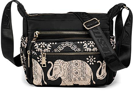LaRechor Nationaler Elefant Damen Hobo Umhängetasche Schulter Tasche Messenger Tasche mit Grosse Kapazität für Reisen Einkaufen