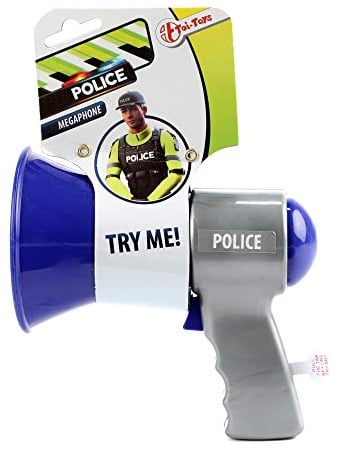 TOI-Toys Polizei Megafon - Kinder Spielzeug Mikrofon - Megaphon Spielzeug - ab 3 Jahren - mit Batterien