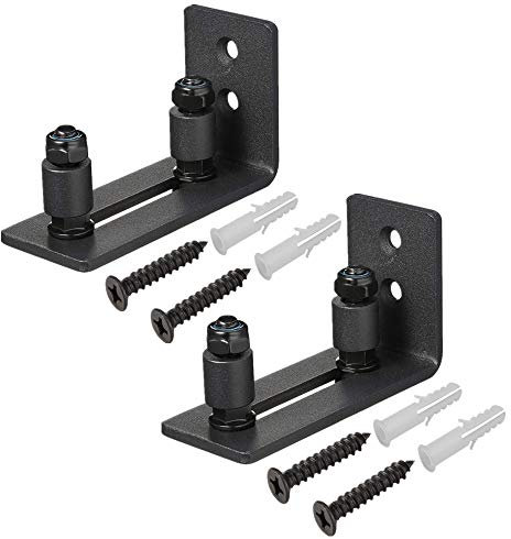 Lot de 2 guides de sol pour porte de grange, support mural réglable en acier au carbone pour portes coulissantes de différentes tailles de portes coulissantes