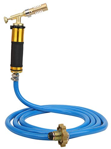 Propane Torch with Electronic Ignition and Hose for Soldering | Brazing Torch, Propane Gas Compatible, Plumbing Repair, Welding and Brazing, Electronic Ignition, Hose Included