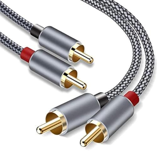 Goalfish Cinch-Kabel, 2 Cinch-Stecker auf 2 Cinch-Stecker, 0,5 m, 2Stü | Hi-Fi-Sound, Subwoofer Kabel, 24 Karat Vergoldetes, für Heimkino, HDTV, Verstärker, HiFi-Systeme, Lautsprecher
