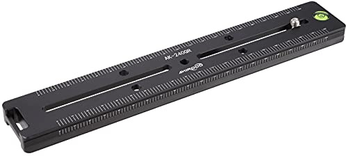 240 mm Universal-Schnellwechselplatte, QR-Platte, Doppel-Schwalbenschwanz-Klemmplatte, Stativ-Montageplatte passend für Arca Swiss Standardklemme für DSLR-Kamerastativ, Kugelkopf, Schwarz
