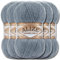 Hobby YARN Alize 5x 100g Angora Gold Türkische Premium Wolle Dünne Mohair aus Schurwolle Babywolle als Strickgarn Handstrickgarn Einfarbig Uni Yarn (Medium Grey | 87)