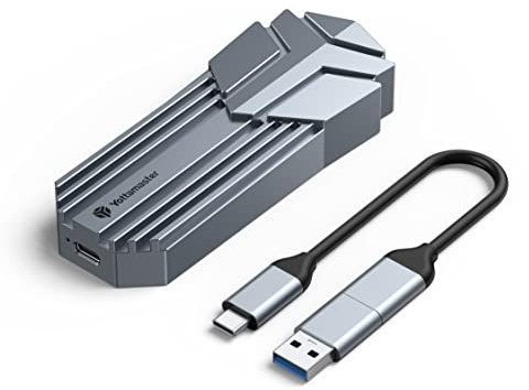 Yottamaster 20Gbps NVMe Enclosure - USB3.2 Gen2x2 Type-C M.2 NVMe SSD Caddy - Up to 2057MB/s, Compatible with 2230/2242/2260/2280 NVMe SSD - Grey