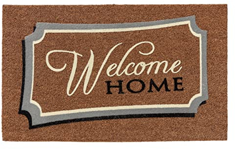 Fußmatte Kokos Natur Schmutzfangmatte - Eingangsmatte rutschfeste Türmatte robust für Innen und Außen - Coco Design Kokosmatte 45x75 cm: Welcome Home