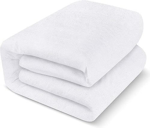 Utopia Bedding Matratzenschoner 100 x 200 x 30 cm Wasserdicht, Oeko-TEX Zertifiziert Matratzenauflage Atmungsaktive, Matratzenschutz, Rundum Elastisch Weiß