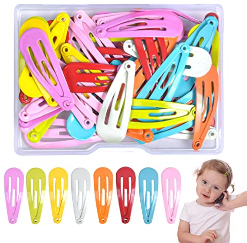 Cozlly 50 Pezzi Fermagli Capelli Bambina in Metallo, 3cm Mollette per Capelli Bambina Piccola, Mollette Bimba per Capelli Carino, Fermagli Capelli a Scatto, Accessori per Capelli per Bambina Ragazze