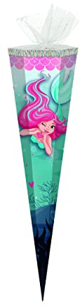 Schultüte/Zuckertüte / 85cm / eckig/Meerjungfrau