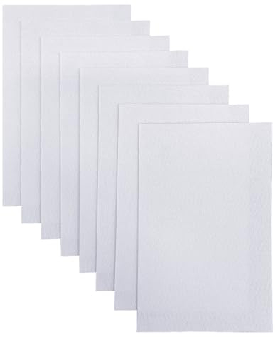 Jtnohx 2mm dickes steifes Handwerk Filz Stoff, Farbe Filz Blätter, 8 Pcs 20x30cm schweren Filz für Kunst & Handwerk DIY-Projekt (Weiß)