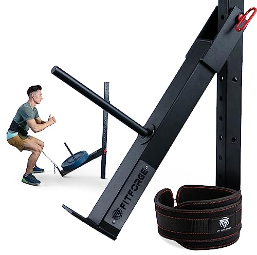 FitForge Gürtel Kniebeugenaufsatz für Rack – platzsparende Power Rack Squat Stand Befestigung – Power Cage Squat Rack Add On für Home Gym, kompatibel mit Allen Lochplatten, passend für 3x3 Racks