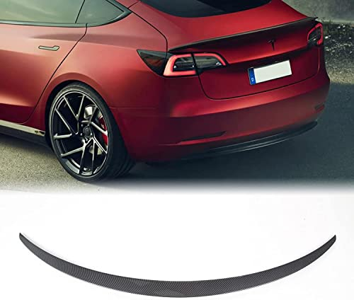 BONRYAN Neu Geeignet für Tesla Model 3 Spoiler OEM-Stil Heckspoiler Flügel Lip für 2018 2019 2020 2021 2022 2023 Tesla Model 3 Zubehör(Glänzend Carbon Stil)