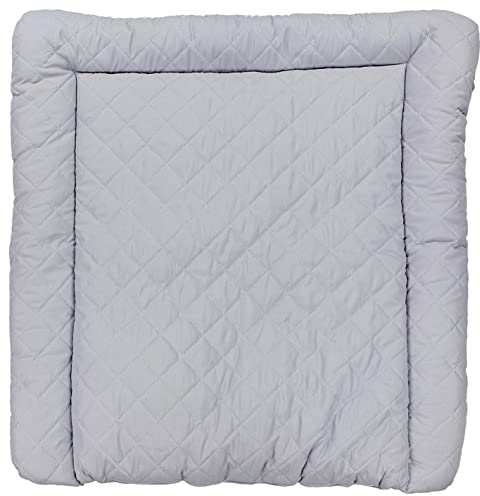 TupTam Baby Wickeltischauflage mit Baumwollbezug Gemustert, Farbe: Grau Gesteppt, Größe: 70 x 70 cm