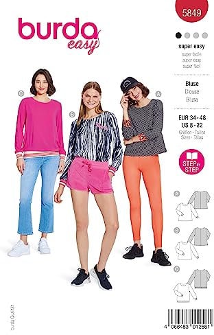 Burda Schnittmuster, 5849, Bluse [Damen, Gr. 34-48] Level 1 super easy