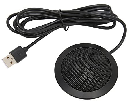 Cyrank Haut-Parleur De Conférence, Microphone D'ordinateur Omnidirectionnel à 360 Degrés, Réduction du Bruit Plug and Play, Micro De Conférence pour Ordinateur Portable