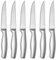 Pleafind couteau a steak, 6 couteaux de table en acier inoxydable 3cr13, couteau tranchant à lame crantée, couteau à steak en une seule pièce, manche ergonomique, lavable au lave-vaisselle