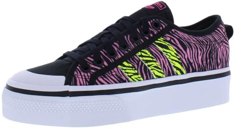adidas adidas Baskets Nizza avec plateforme pour femme, Noir, rose, jaune, 40 EU