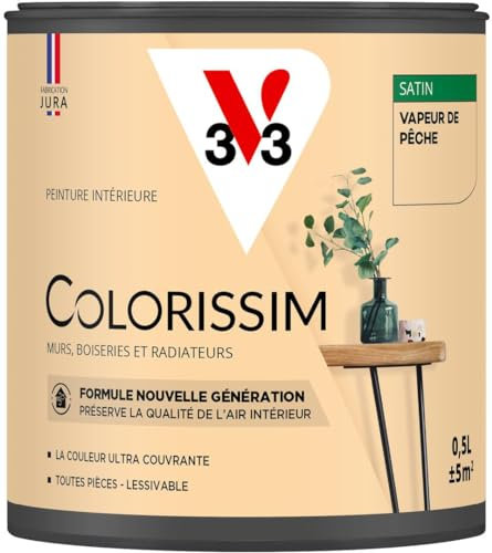 V33 Peinture multi-supports Colorissim® Vapeur de pêche satin 0,5L
