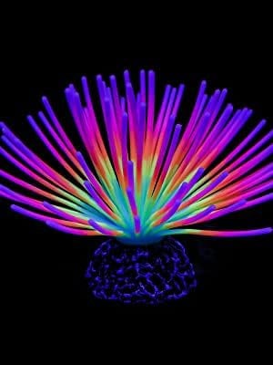 Pawfly Aquarium Nachahmung Regenbogen Meer Urchin Ball künstliche Silikon Ornament mit Leuchteffekt für Fischbecken Landschaft Dekoration