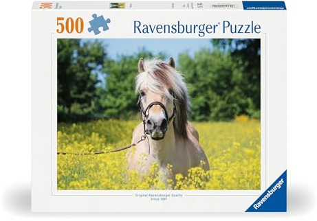 Ravensburger Puzzle 12000210 - Pferd im Rapsfeld - 500 Teile Puzzle für Erwachsene und Kinder ab 12 Jahren, Pferde-Puzzle