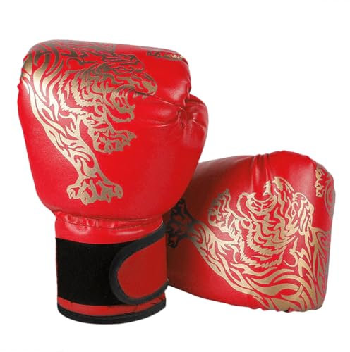 Hwtcjx Gant Boxe Enfant, Boxe Enfant, Gants Boxe, Gants de Boxe pour Enfants, Gants de Boxe en PU, Gants dentraînement Primaire, adaptés aux 3-12 Ans, entraînement de Boxe (Rouge1, 6 oz)